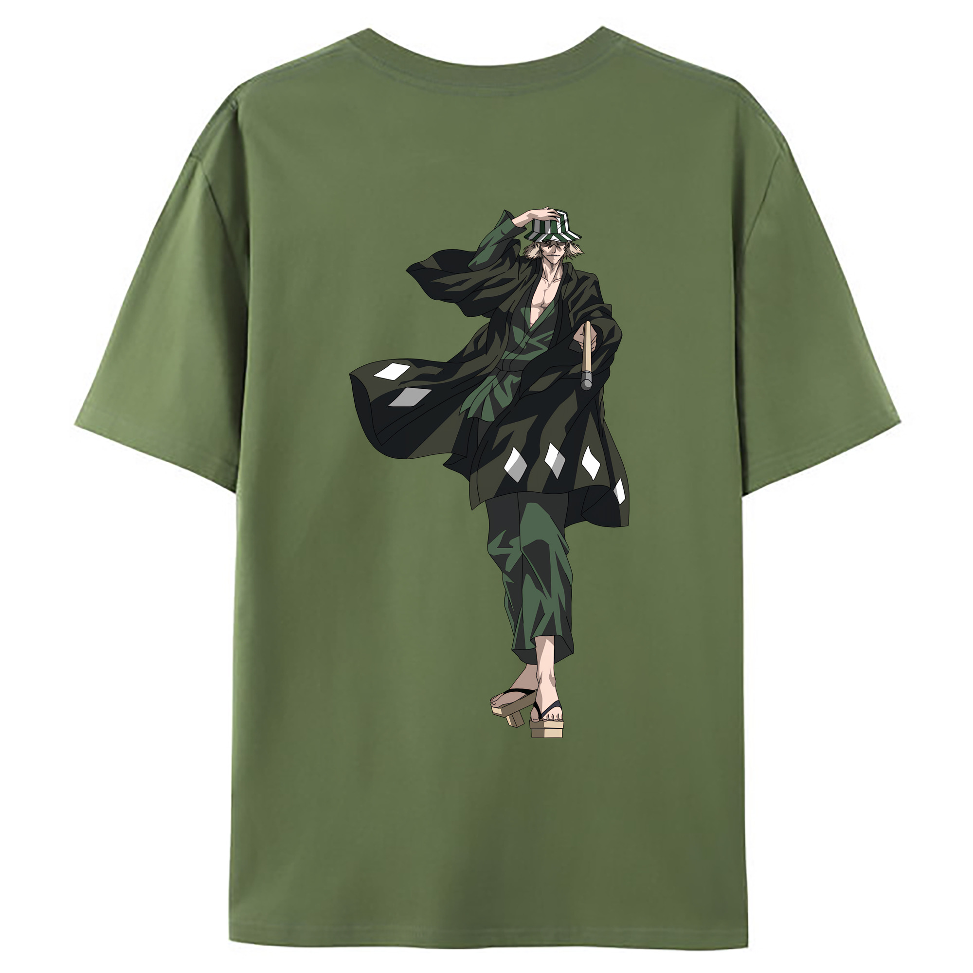 （画像用） "ブリーチ 浦原 喜助（うらはら きすけ） BLEACH Urahara Kisuke " 綿100％ メンズ半袖Tシャツ（バックプリント） 通気性